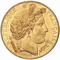 Effigie Napoléon 10 Frs Or Cérès Pile, republique française cérès sceptre napoléonien feuille laurier étoile 