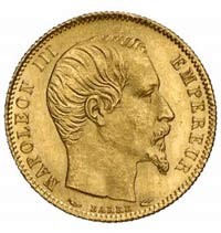 Effigie Napoléon 5 Frs Or Pile, napoléon III empereur barre 