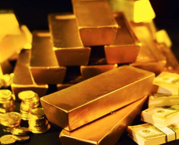 pleins d'or lingots