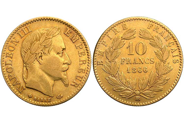 Le 10F Napoléon III tête laurée