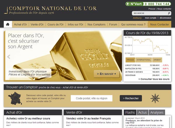 Page d'accueil www.gold.fr