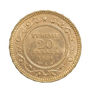 pièce or 20 francs tunisien