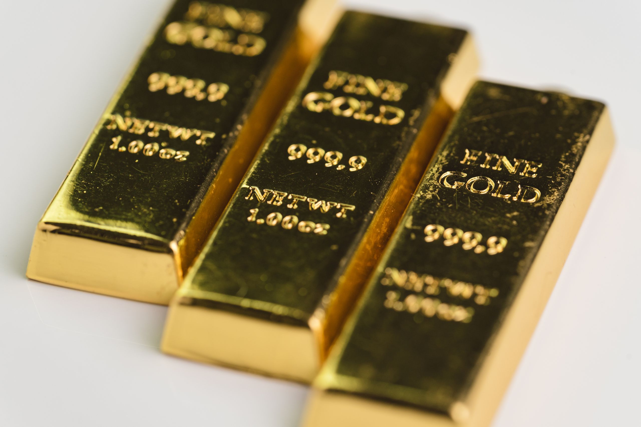 Gold bar bullions ingot, selective focus, crisis safe haven for investment or reserve for country economics