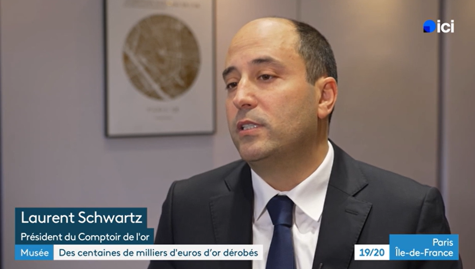 Laurent Schwartz, Président du Comptoir National de l'Or, invité dans l'émission Ici Paris IDF sur France 3