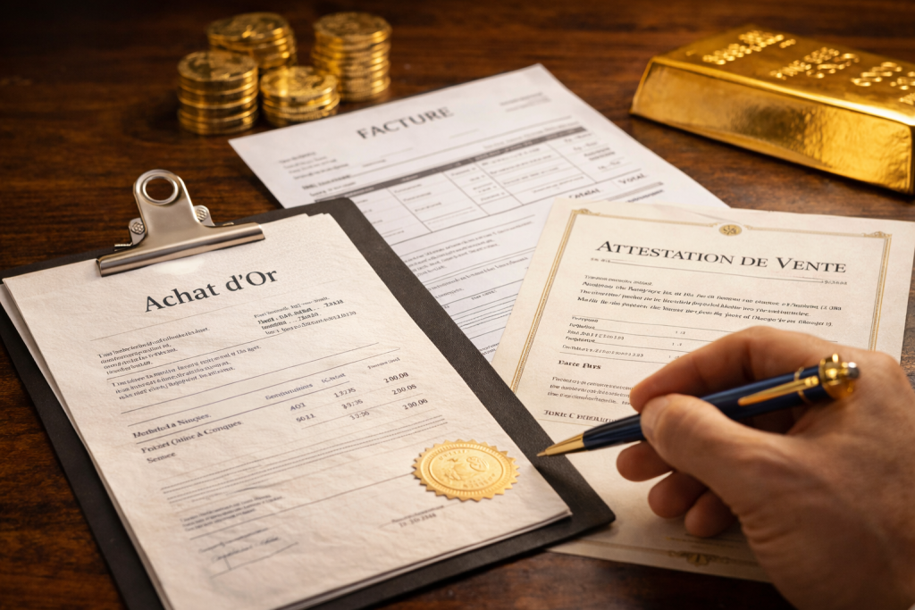 Achat d'or : les 3 documents à conserver pour revendre sans perdre
